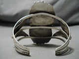 Tremendous Vintage Native American Navajo Pilot Mountain Turquoise Sterling Silver Bracelet Cuff-Nativo Arts