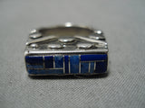 Incredible Vintage Navajo Inlay Lapis Sterling Silver Native American Ring-Nativo Arts
