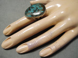 Huge Spiderweb Turquoise San Felipe Sterling Silver Ring-Nativo Arts