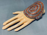 Important Huge Native American Navajo Mediterranean Coral Sterling Silver Bracelet-Nativo Arts