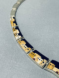 One Of The Most Unique Native American Navajo Pueblo Sterling Silver Inlay Necklace-Nativo Arts