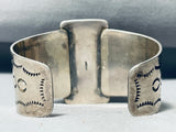 One Of The Most Unique Vintage Native American Navajo All Sterling Silver Bracelet-Nativo Arts