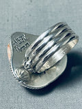 Ben Begaye (d.) Unique Native American Navajo Shell Sterling Silver Frog Ring-Nativo Arts