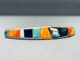 Ghost Inlay Extremely Rare Vintage Native American Navajo Turquoise Sterling Silver Bracelet-Nativo Arts