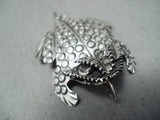 Whimsical Benny Benally Native American Navajo Sterling Silver Toad Pin/ Pendant-Nativo Arts