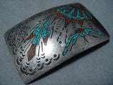 Unforgettable Vintage Native American Navajo Turquoise Sterling Silver Buckle Old-Nativo Arts