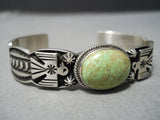 Important Vintage Native American Navajo Gaspeite Cadman Sterling Silver Bird Bracelet-Nativo Arts