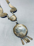 One Of The Most Intricate Ever Vintage Native American Zuni Turquoise Sterling Silver Necklace-Nativo Arts