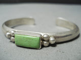 Fabulous Vintage Navajo Gaspeite Sterling Silver Bracelet Native American Old-Nativo Arts