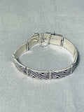 Important Hand Carved Cal Begay Sterling Silver Vintage Bracelet-Nativo Arts