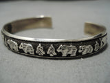 Guaranteed Authentic Vintage Native American Navajo Thomas Singer Sterling Silver Bracelet Old-Nativo Arts