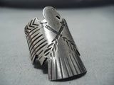 Exceptional Large Navajo Sterling Silver Eagle Ring Native American-Nativo Arts