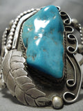 Rare Eldon Kalemsa Vintage Native American Navajo Blue Gem Turquoise Sterling Silver Bracelet-Nativo Arts