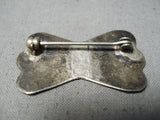 Wonderful Vintage Navajo Sterling Silver Pin Old Native American-Nativo Arts
