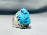 Enchanting Native American Navajo Sleeping Beauty Turquoise Sterling Silver Ring-Nativo Arts