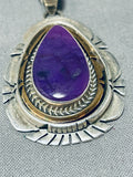 Beautiful Vintage Native American Navajo Sugulite Sterling Silver Necklace-Nativo Arts