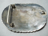 Best Vintage Native American Zuni Rich Kallestewa Turquoise Inlay Sterling Silver Buckle-Nativo Arts