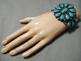 Important Vintage Hopi Native American Navajo Fat Teardrop Turquoise Sterling Silver Bracelet-Nativo Arts