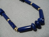 Museum Vintage Navajo 14k Gold Lapis Native American Necklace-Nativo Arts