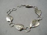 Marvelous Vintage Native American Navajo Sterling Silver Leaves Bracelet-Nativo Arts