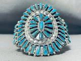 Tremendous Native American Navajo Huge Turquoise Cluster Sterling Silver Tommy Lowe Bracelet-Nativo Arts
