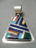 Native American Stunning Santo Domingo Coriz Turquoise Sterling Silver Pendant-Nativo Arts