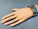 Extreme Detail Vintage Native American Navajo Sterling Silver Storyteller Bracelet-Nativo Arts