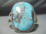 Excellent Vintage Native American Navajo Pilot Mountain Turquoise Sterling Silver Bracelet Old-Nativo Arts