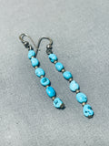 Marvelous Vintage Native American Navajo Turquoise Sterling Silver Earrings-Nativo Arts