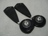 Native American Important Chris Nieto Santo Domingo Turquoise Inlay Sterling Silver Earrings-Nativo Arts