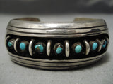Museum Vintage Native American Navajo Bisbee Snake Eyes Turquoise Sterling Silver Bracelet-Nativo Arts