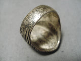 Native American Marvelous Vintage Navajo Turquoise Sterling Silver Ring Old-Nativo Arts