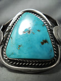 Dynamite Vintage Native American Navajo Old Morenci Turquoise Sterling Silver Bracelet-Nativo Arts