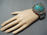 Ray Nez Native American Navajo Royston Turquoise Sterling Silver Huge Bracelet-Nativo Arts