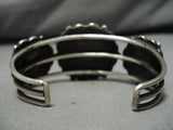 Stunning Vintage Zuni Native American Turquoise Inlay Sterling Silver Bracelet-Nativo Arts
