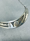 Traditional Hand Carved Native American Hopi Sterling Silver Necklace-Nativo Arts