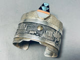 The Best Vintage Native American Navajo Inlay Turquoise Arviso Bracelet Cuff-Nativo Arts