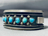 Astounding Vintage Native American Navajo Kingman Turquoise Sterling Silver Bracelet-Nativo Arts