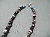 Native American Unique Vintage Santo Domingo Turquoise Sterling Silver Necklace Old-Nativo Arts