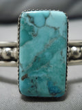 Rare Ray Tafoya Rectangular Turquoise Vintage Native American Navajo Sterling Silver Bracelet-Nativo Arts