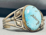 Colossal Vintage Native American Navajo Godber Turquoise Sterling Silver Huge Bracelet-Nativo Arts