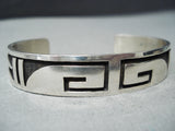 Signed Vintage Hopi/ Navajo Sterling Silver Bracelet Native American-Nativo Arts