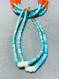 One Of The Best Ever Vintage Santo Domingo Turquoise Coral Heishi Necklace-Nativo Arts