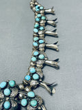 Womens Vintage Native American Navajo Turquoise Sterling Silver Squash Blossom Necklace-Nativo Arts