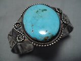 Amazing Vintage Navajo Sterling Silver Native American Turquoise Bracelet Cuff-Nativo Arts