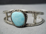 Wonderful Vintage Native American Navajo Turquoise Sterling Silver Bracelet Old-Nativo Arts