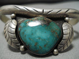 Important Fox Turquoise Vintage Native American Navajo Sterling Silver Bracelet Cuff-Nativo Arts