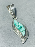 Stunning Vintage Native American Navajo Royston Turquoise Sterling Silver Pendant-Nativo Arts