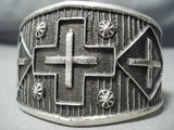 Magnificent Navajo Sterling Silver Cross Bracelet Native American-Nativo Arts
