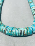 Native American Traditional Vintage Santo Domingo Turquoise Sterling Silver Necklace-Nativo Arts